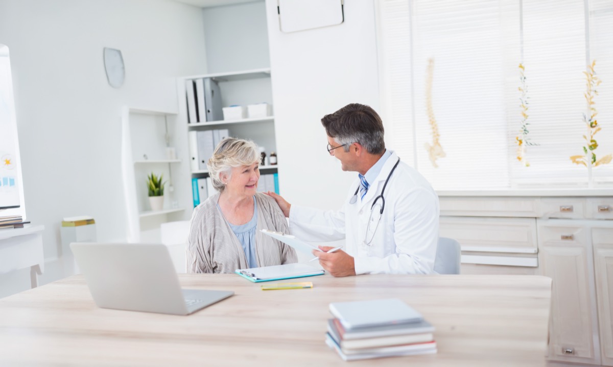 Doctor talking to a study participant